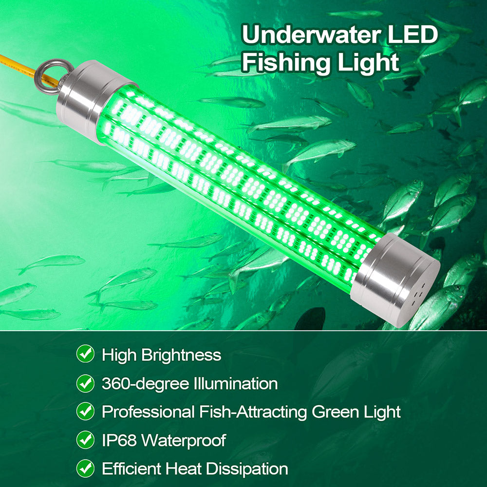 LieyuDive Underwater Fishing Light 12V, 648 LED Beads with 32FT Cable