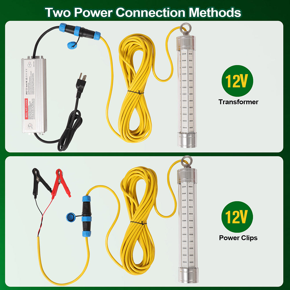 LieyuDive Underwater Fishing Light 12V, 648 LED Beads with 32FT Cable