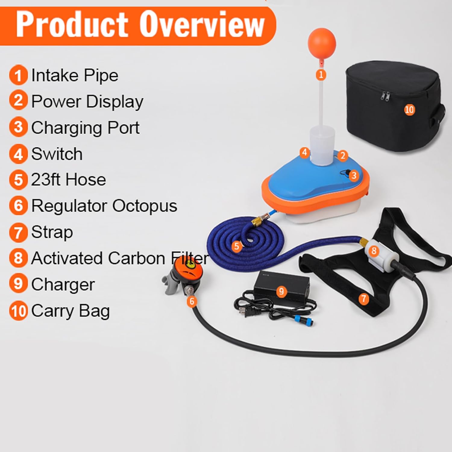 LieyuDive LY01 50min Rechargeable Diving System with 23FT Hose